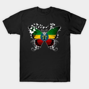 Ethiopia Flag Butterfly T-Shirt